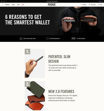 Ridge landing page desktop screenshot