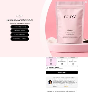 Glovbeauty landing page desktop screenshot