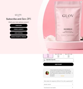 Glovbeauty landing page desktop screenshot