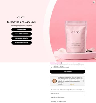 Glovbeauty landing page desktop screenshot