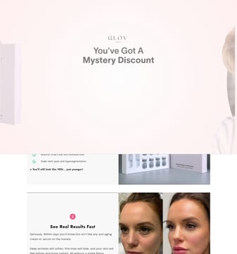 Glovbeauty landing page desktop screenshot