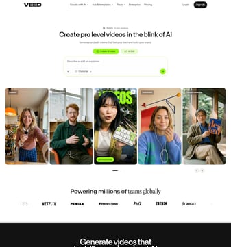 Veed landing page desktop screenshot