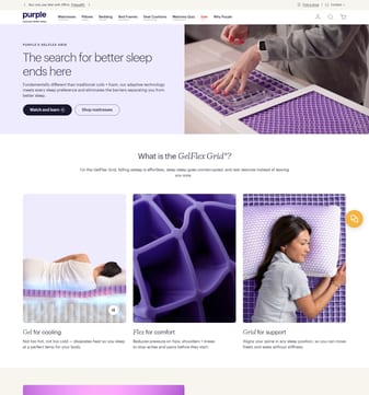 Purple landing page desktop screenshot
