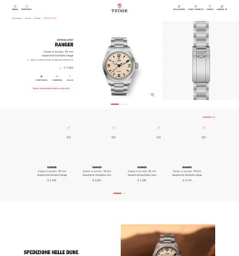 Tudor Watch landing page desktop screenshot