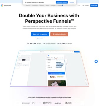 Perspective landing page desktop screenshot