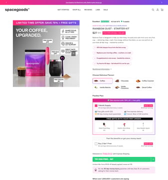 Spacegoods landing page desktop screenshot