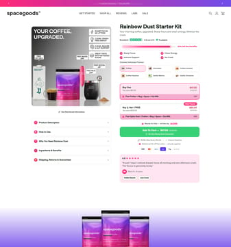 Spacegoods landing page desktop screenshot