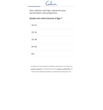 Calm landing page desktop screenshot