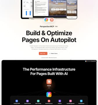 Perspective landing page desktop screenshot