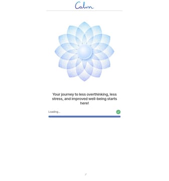 Calm landing page desktop screenshot