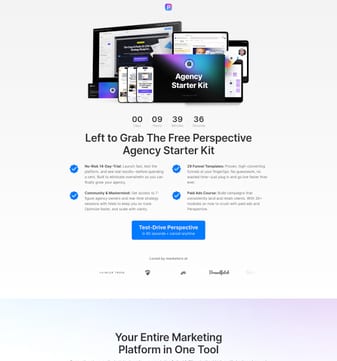 Perspective landing page desktop screenshot