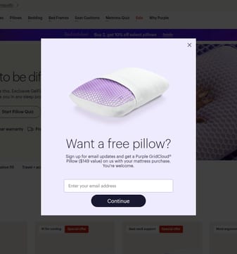 Purple landing page desktop screenshot