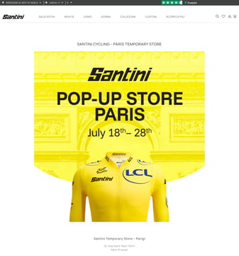 Santini landing page desktop screenshot