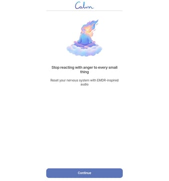 Calm landing page desktop screenshot