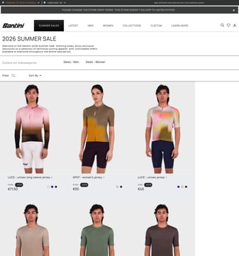 Santini landing page desktop screenshot