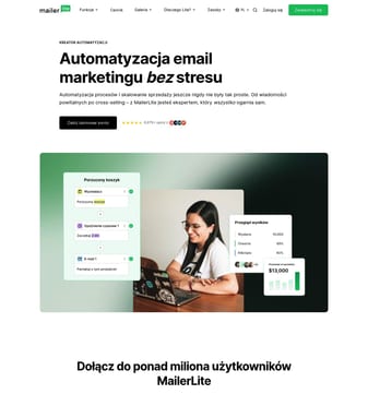 Mailer Lite landing page desktop screenshot