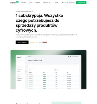 Mailer Lite landing page desktop screenshot
