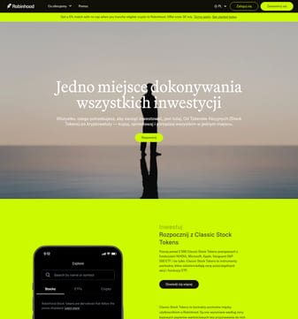 Robinhood landing page desktop screenshot