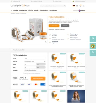 Labelprint24 landing page desktop screenshot