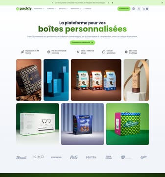 Packly landing page desktop screenshot