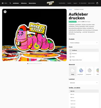 Stickerapp landing page desktop screenshot