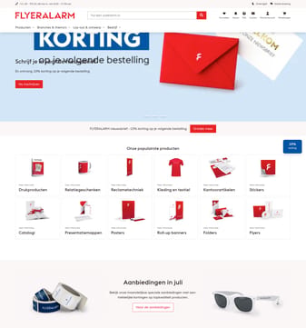 Flyeralarm landing page desktop screenshot