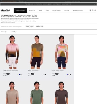 Santini landing page desktop screenshot