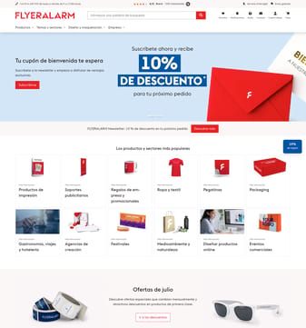 Flyeralarm landing page desktop screenshot