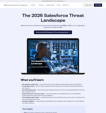 Cloud Protection for Salesforce landing page desktop screenshot