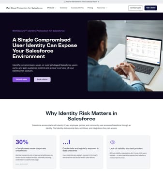 Cloud Protection for Salesforce landing page desktop screenshot