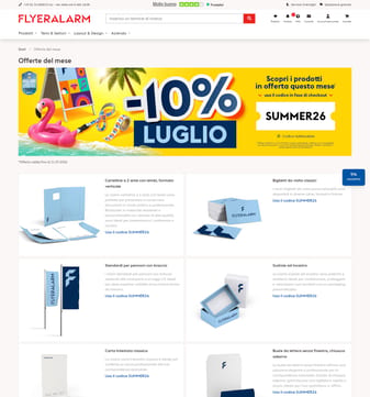 Flyeralarm landing page desktop screenshot