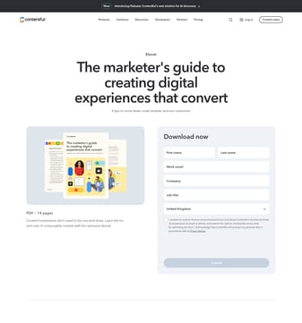 Contentful landing page desktop screenshot
