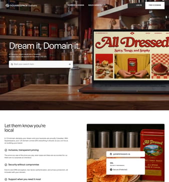 Squarespace landing page desktop screenshot