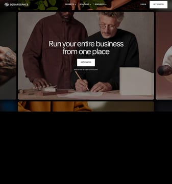 Squarespace landing page desktop screenshot