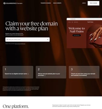 Squarespace landing page desktop screenshot