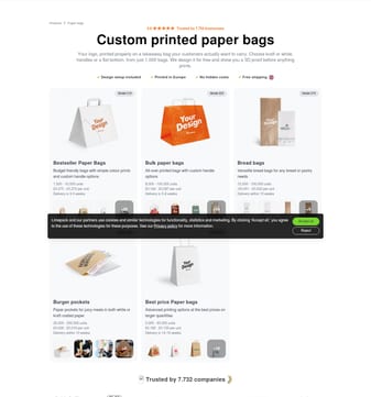 Limepack landing page desktop screenshot