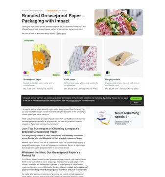 Limepack landing page desktop screenshot