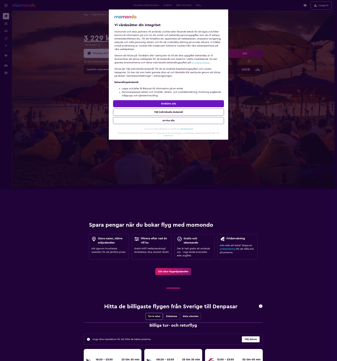 momondo landing page desktop screenshot