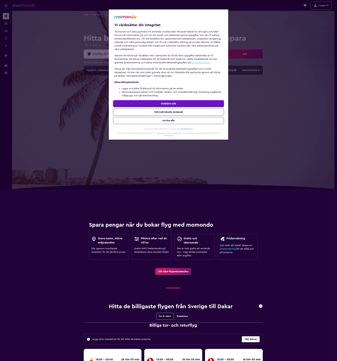 momondo landing page desktop screenshot