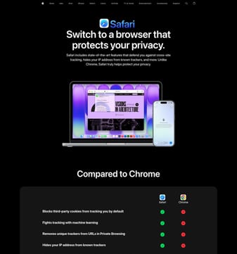 Apple landing page desktop screenshot
