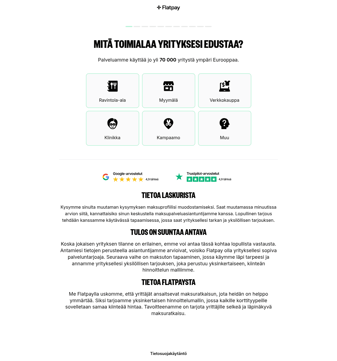 Flatpay landing page desktop screenshot