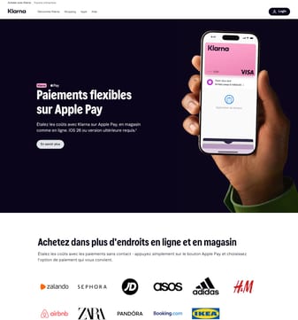 Klarna landing page desktop screenshot