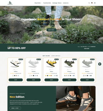 Bearefoot landing page desktop screenshot