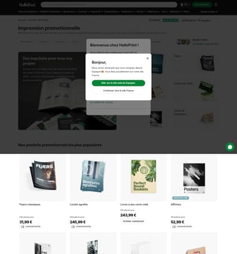 Helloprint landing page desktop screenshot