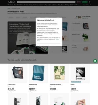 Helloprint landing page desktop screenshot