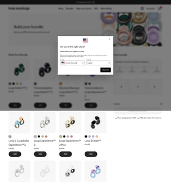 Loop landing page desktop screenshot