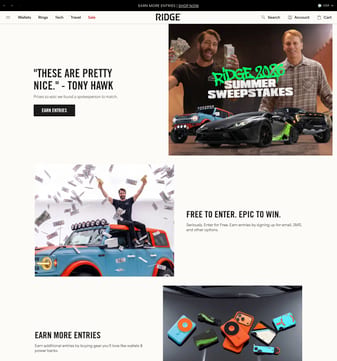 Ridge landing page desktop screenshot