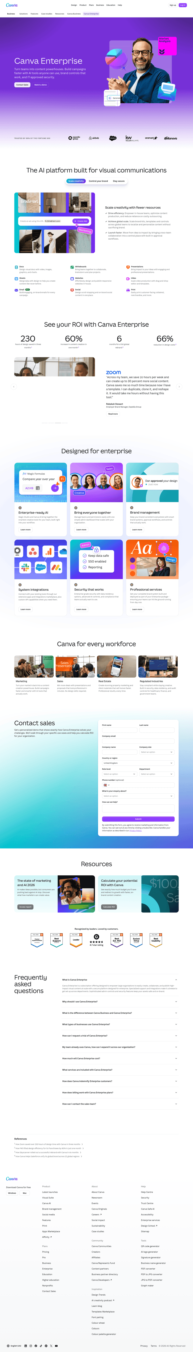Canva landing page