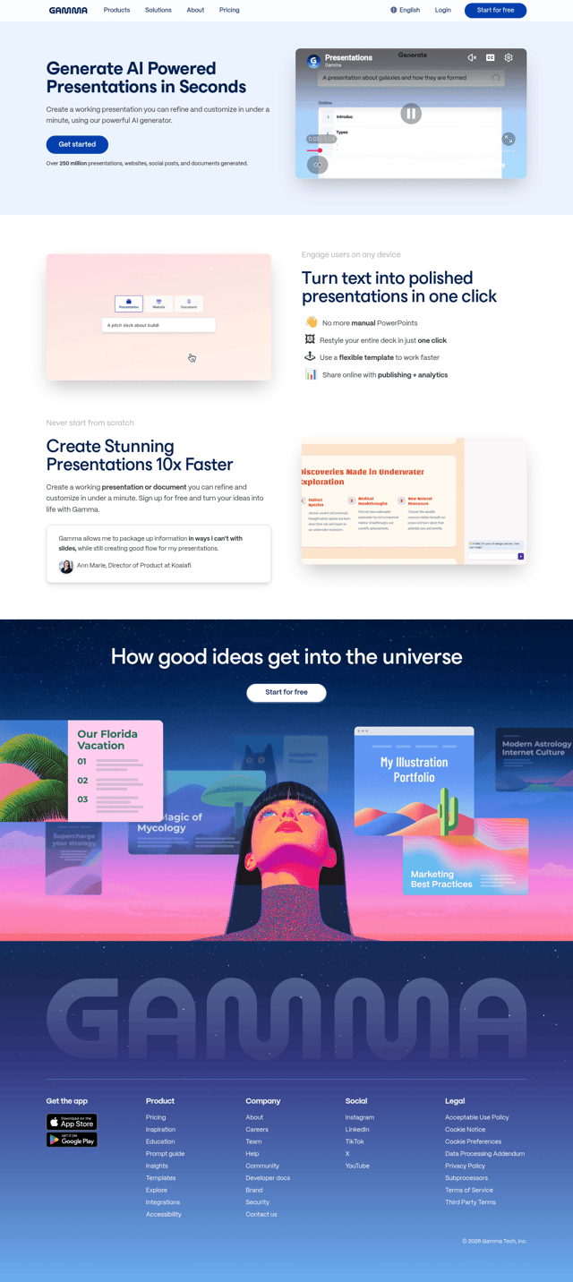 Meetgamma landing page