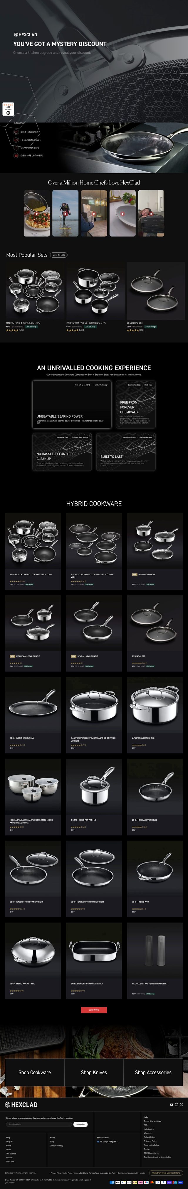 HexClad landing page
